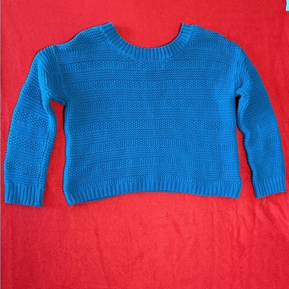 LOFT Sweaters - Ann Taylor LOFT 100% Cotton Stitch Stripe Sweater Womens Sz M